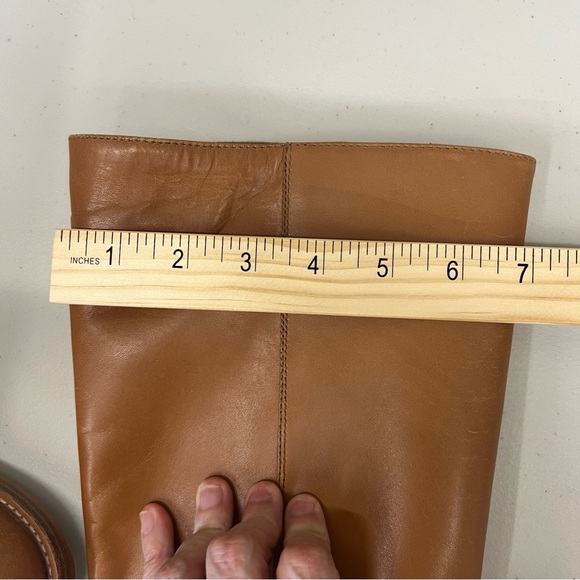 J Crew Knee High Stacked Heel Burnished Sand Boots Size 8 - Picture 12 of 13